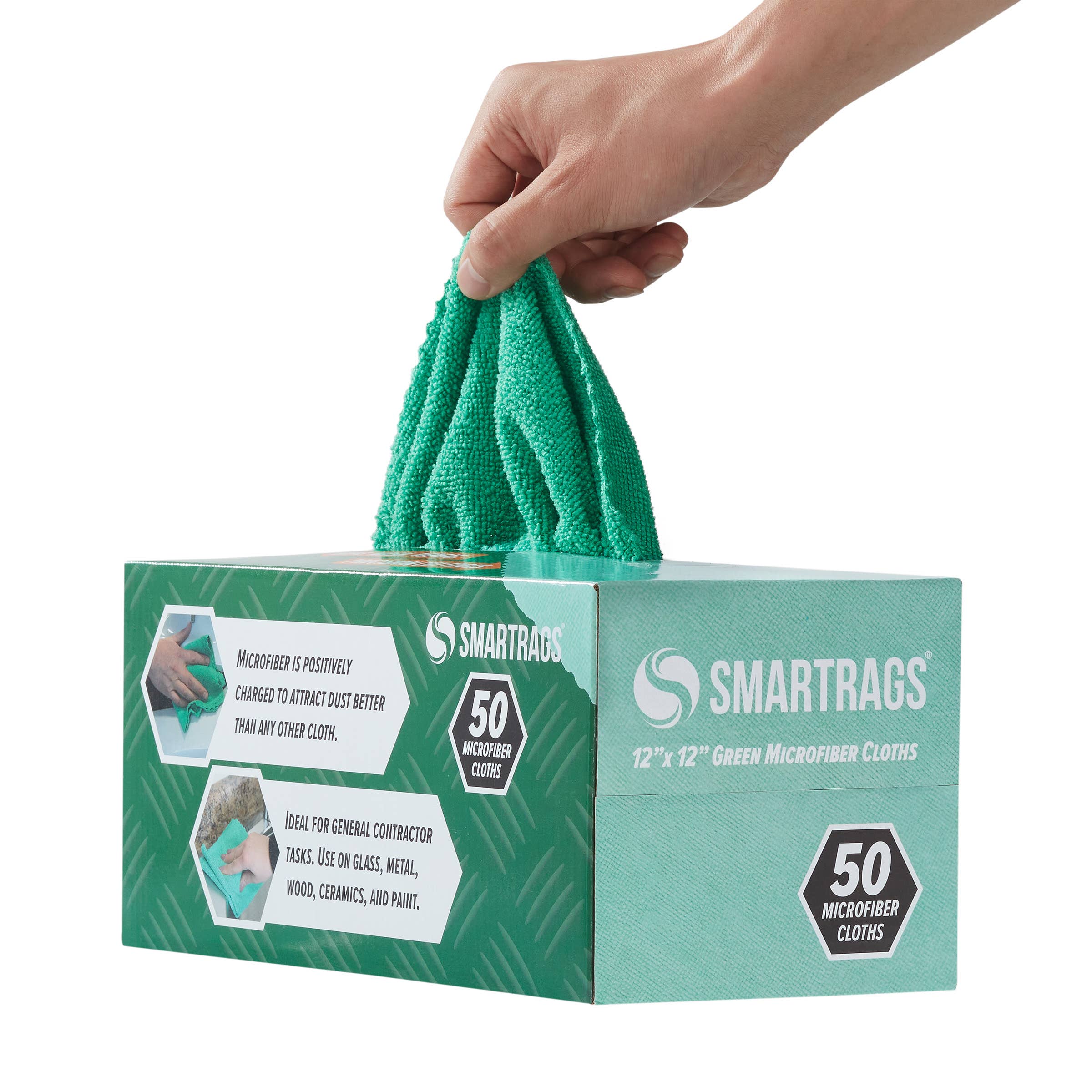 Microfiber Smart Rag Cleaning Cloths (Box of 50) 12x12