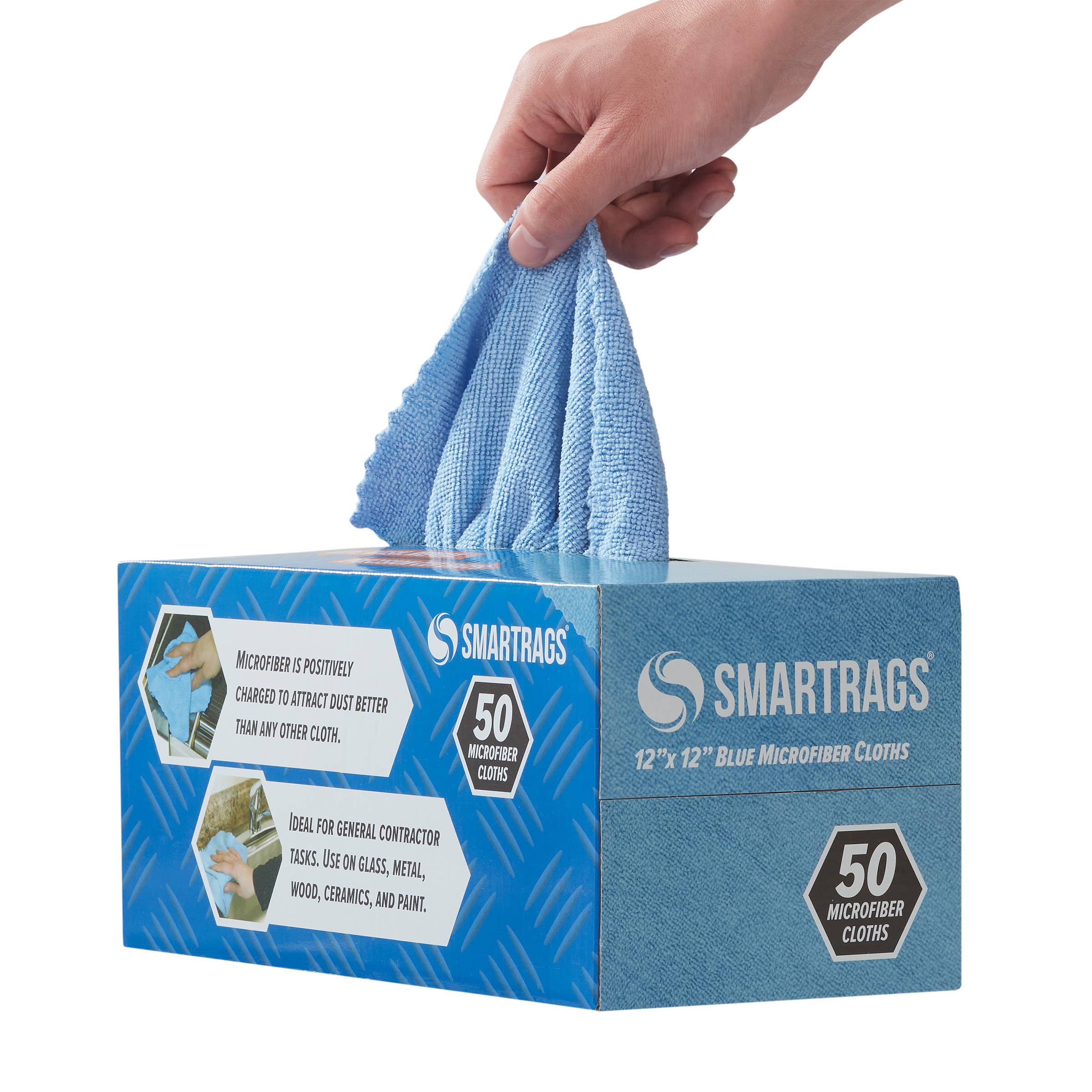 Microfiber Smart Rag Cleaning Cloths (Box of 50) 12x12